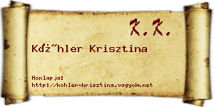 Köhler Krisztina névjegykártya