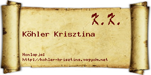 Köhler Krisztina névjegykártya