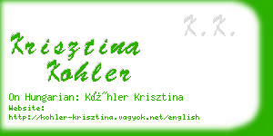 krisztina kohler business card